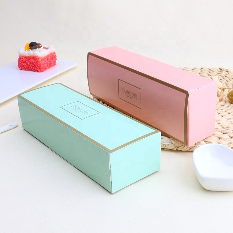 Customized Logo Pastry Food Use Cookie Donut Macaroon Pizza Bread Sweet Bakery Empty Paper Packaging Cake Box with Windows