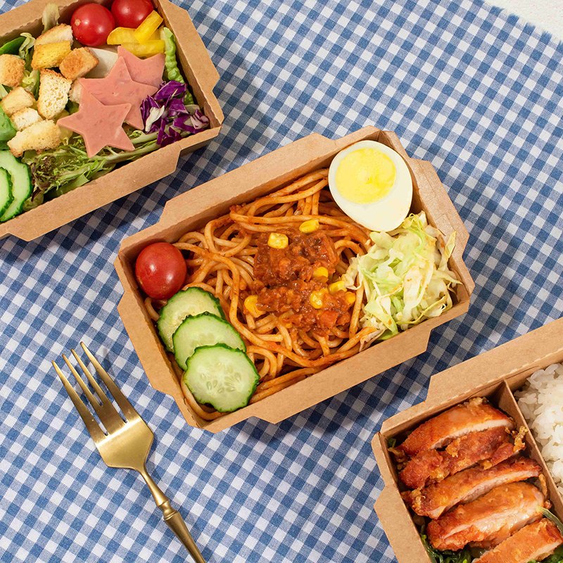 Wholesale Kraft Packaging Paper Take Out Lunch Salad Fruit Meal Box With Pvc Window