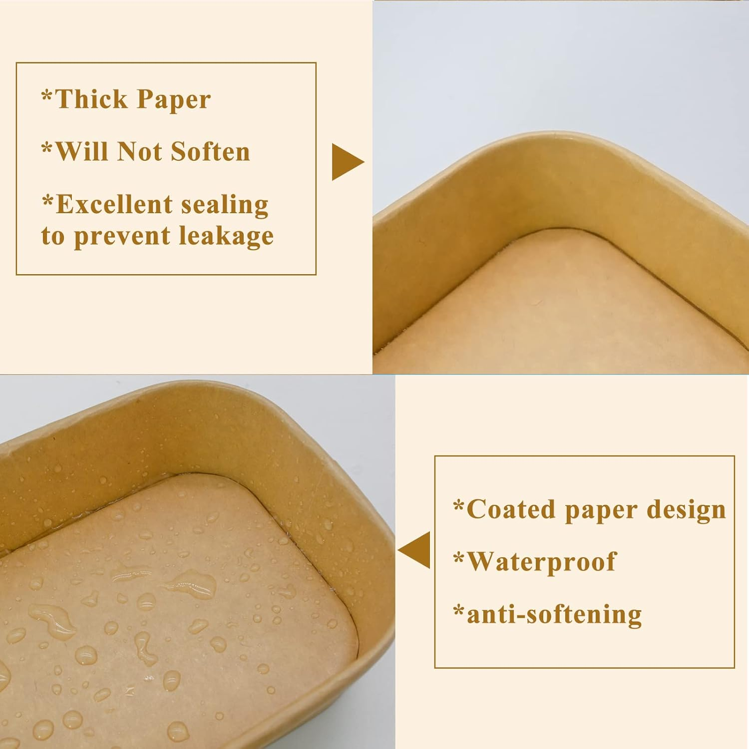 Disposable kraft paper salad bowls with lid Oil-Proof Soup Bowls, Perfect for Restaurant Salad Noodle Hot Cold Take out box