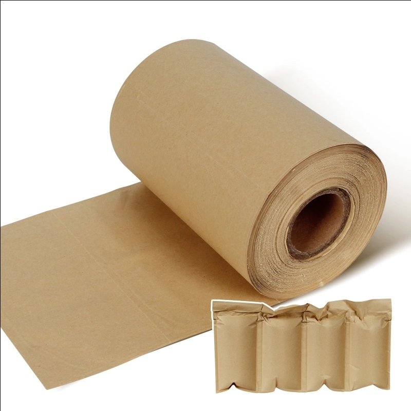 100% biodegradable paper air pillow for packaging Eco-Friendly Moving Green Wrap Recycled Wood Packaging Paper Air Bag Roll