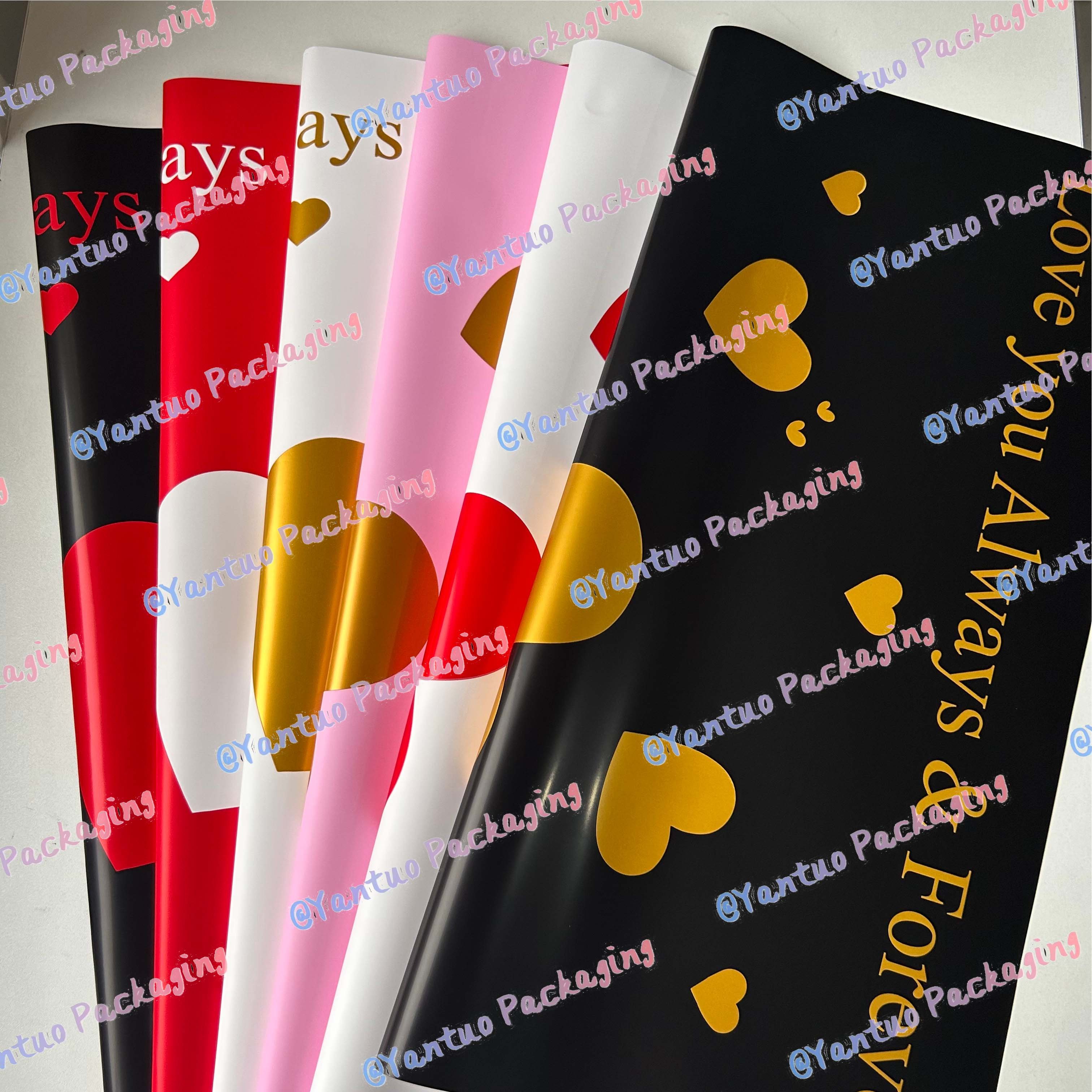 Valentine's Day new design flower wrapping paper LOVE YOU FOREVER for lover flower bouquet packaging paper florist supplies