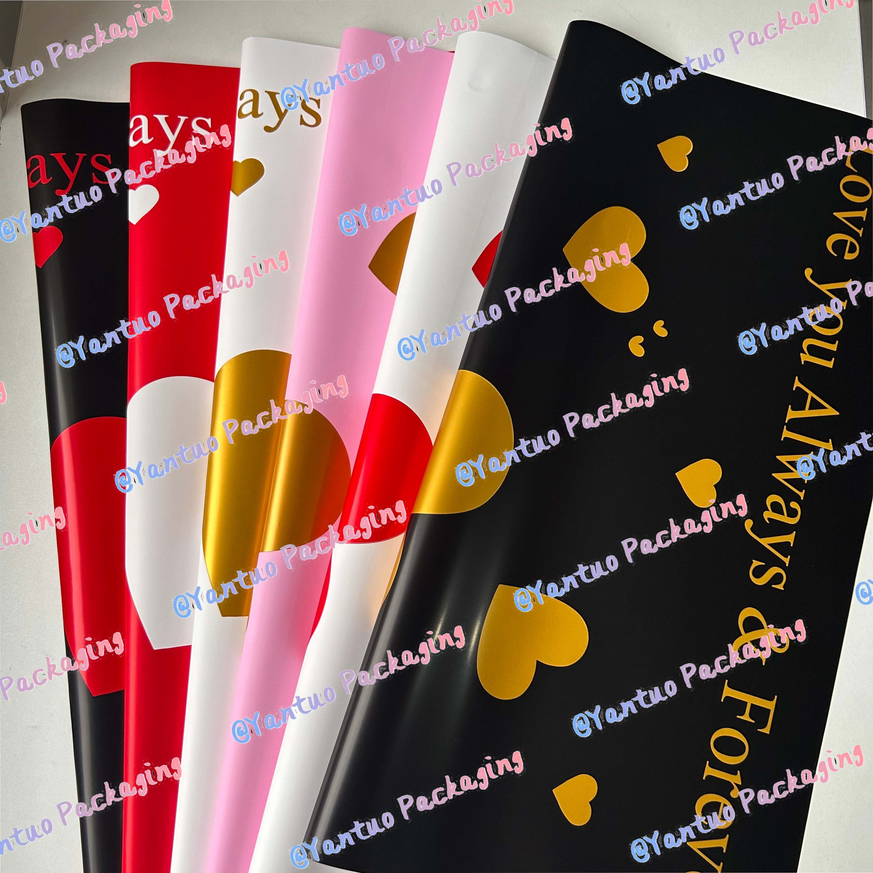 Valentine's Day new design flower wrapping paper LOVE YOU FOREVER for lover flower bouquet packaging paper florist supplies