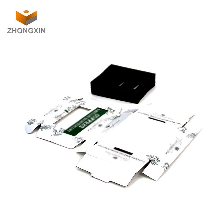 Custom Made Plastic Window UV Print Matt White Box Folder Corrugated Paper Packaging Box With Eva Foam Die Cut Inserts