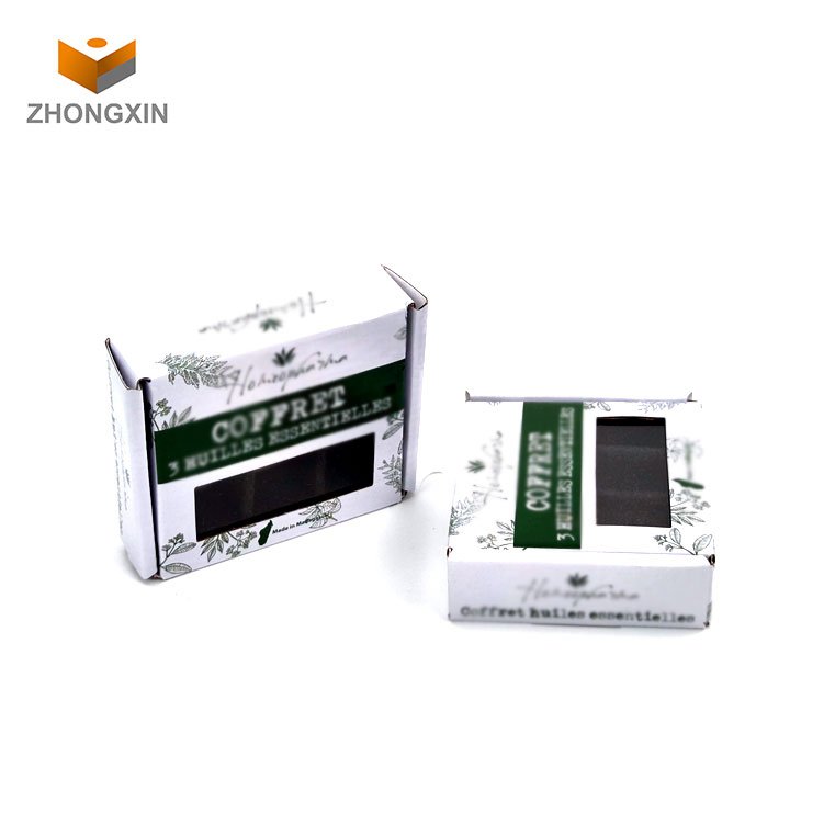 Custom Made Plastic Window UV Print Matt White Box Folder Corrugated Paper Packaging Box With Eva Foam Die Cut Inserts