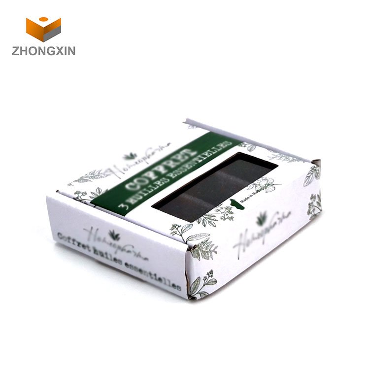 Custom Made Plastic Window UV Print Matt White Box Folder Corrugated Paper Packaging Box With Eva Foam Die Cut Inserts