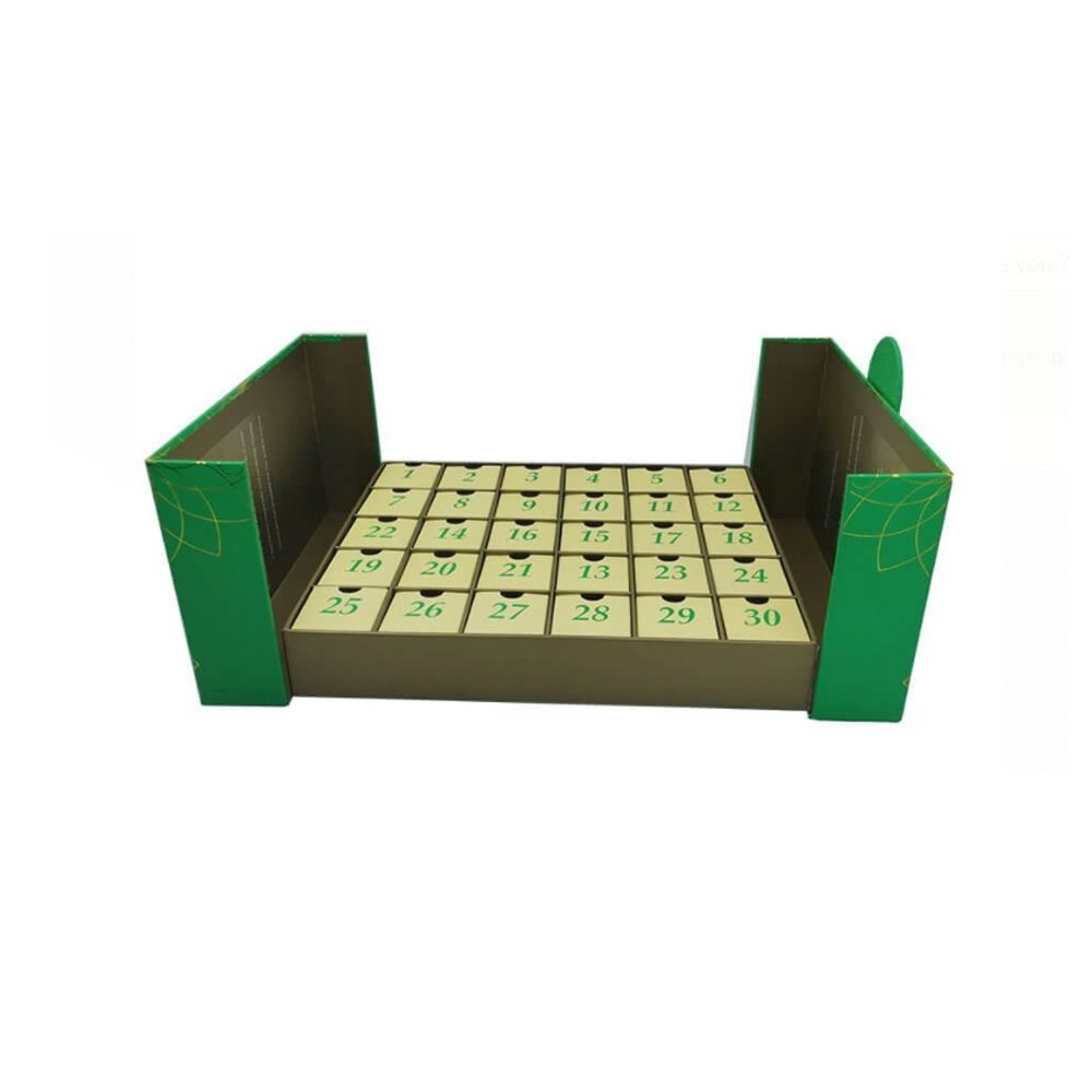 Luxury custom chocolate cosmetic cardboard advent calendar packaging gift boxes for Christmas