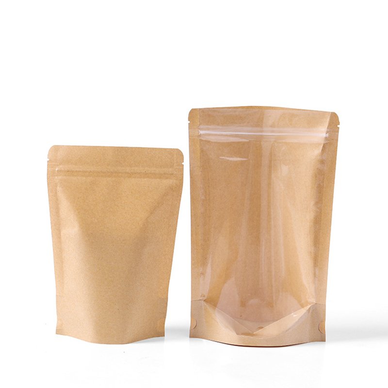 Hot Sale Brown Kraft Zipper Paper Bags for Food Washable & for Industrial Use Packaging & Printing Products
