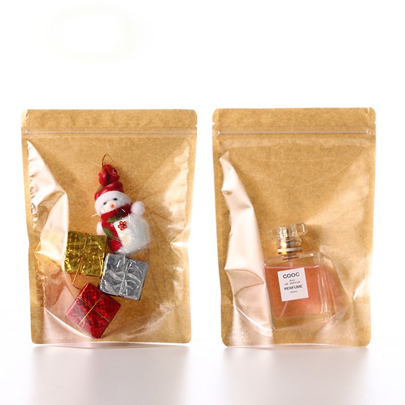 Hot Sale Brown Kraft Zipper Paper Bags for Food Washable & for Industrial Use Packaging & Printing Products