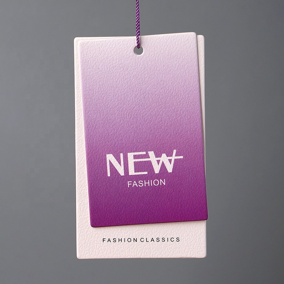 luxury custom logo recycled clothing garment T shirt thick cardboard swing paper hang tag Hangtag label sticker for clothing