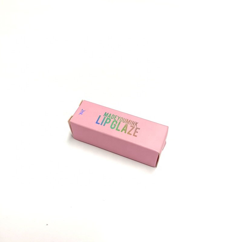 Beauty printing customized LOGO cosmetic lip oil lipstick tube box packaging for makeup