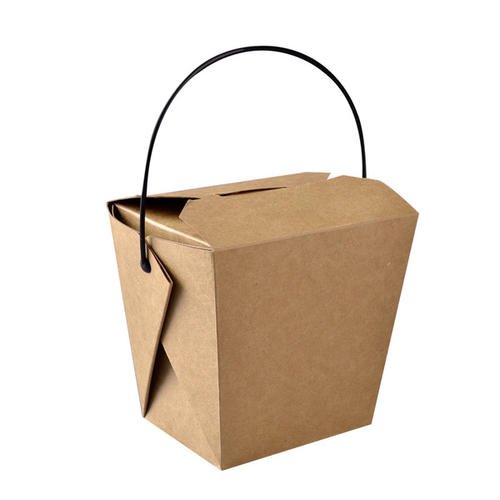 Customized disposable pasta thickened kraft paper portable lunch box fried rice packing paper take out lunch box