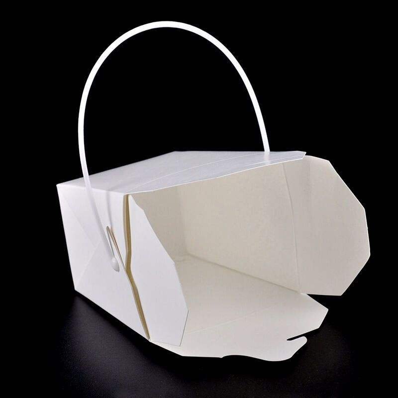 Customized disposable pasta thickened kraft paper portable lunch box fried rice packing paper take out lunch box