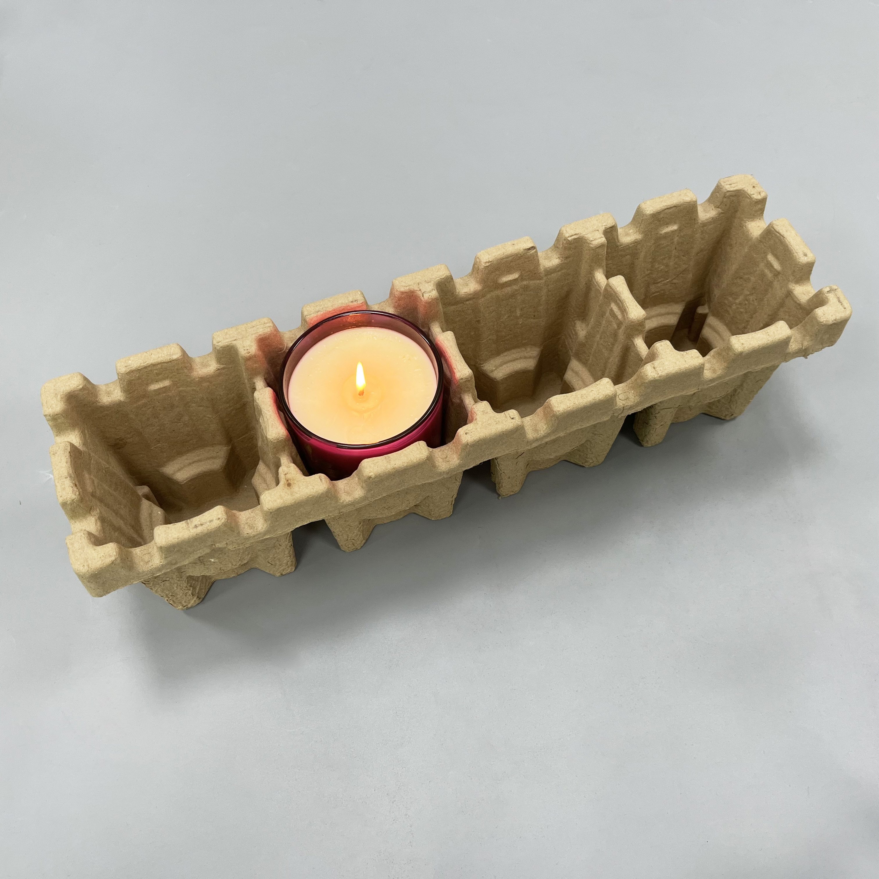 customized Pulp recycled paper molded fiber tray pulp insert Molded paper packaging candle jar pulp insert