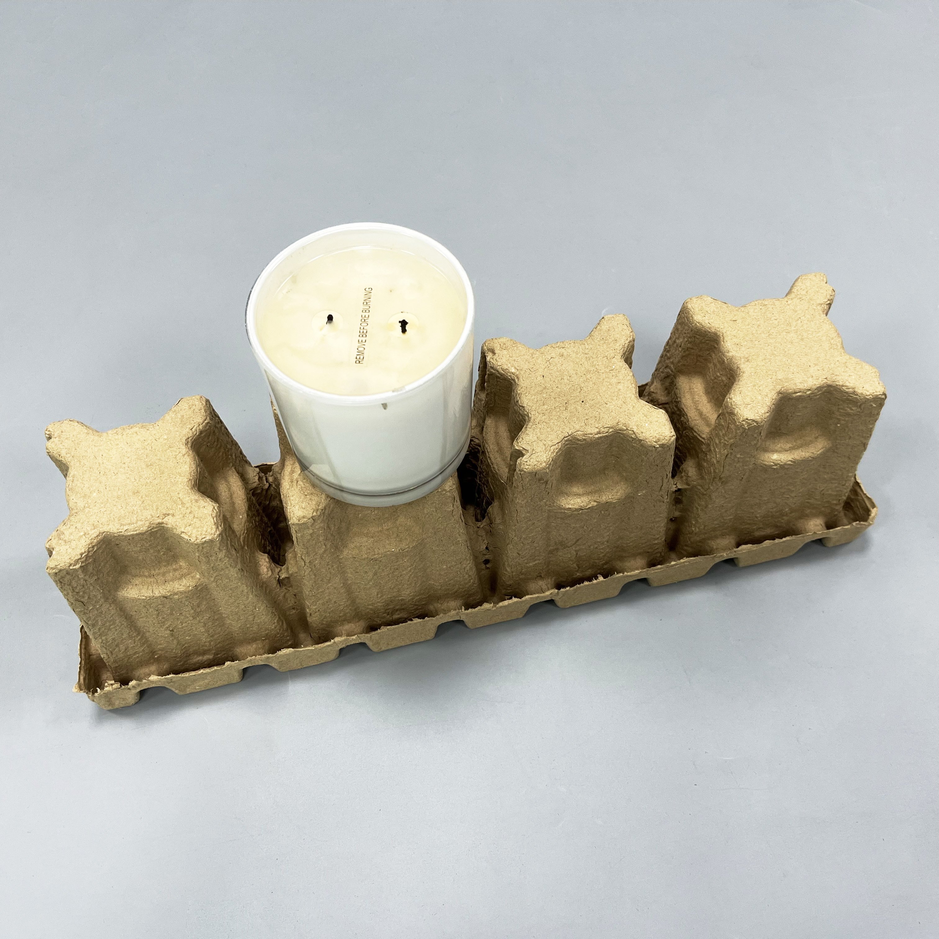 customized Pulp recycled paper molded fiber tray pulp insert Molded paper packaging candle jar pulp insert