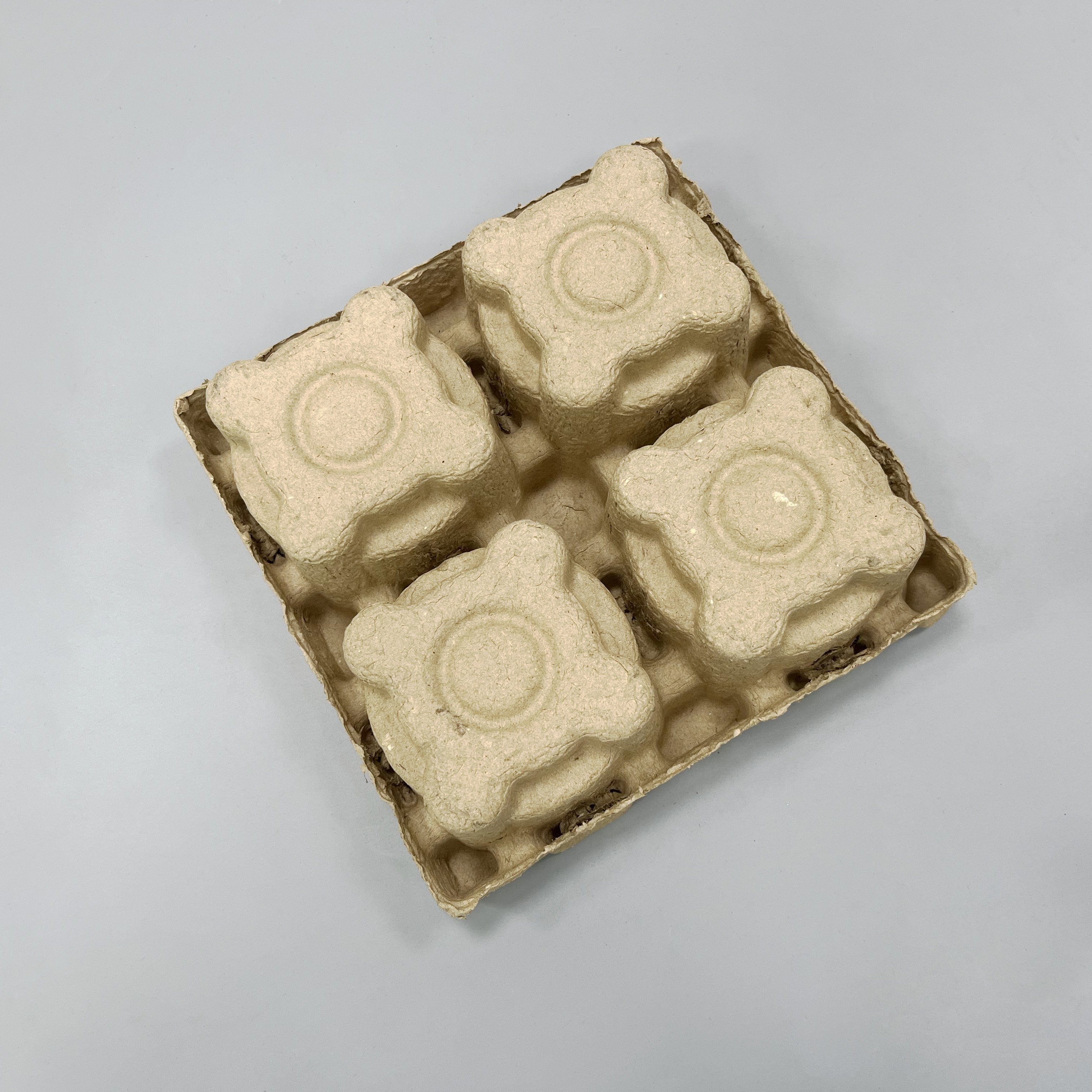 customized Pulp recycled paper molded fiber tray pulp insert Molded paper packaging candle jar pulp insert