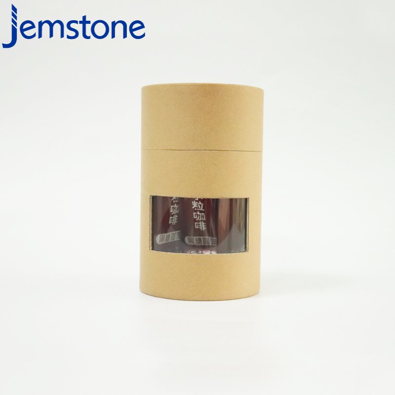 Biodegradable Recyclable Food Kraft Cardboard Cylinder Coffee Paper Tubes Box Packaging With Window