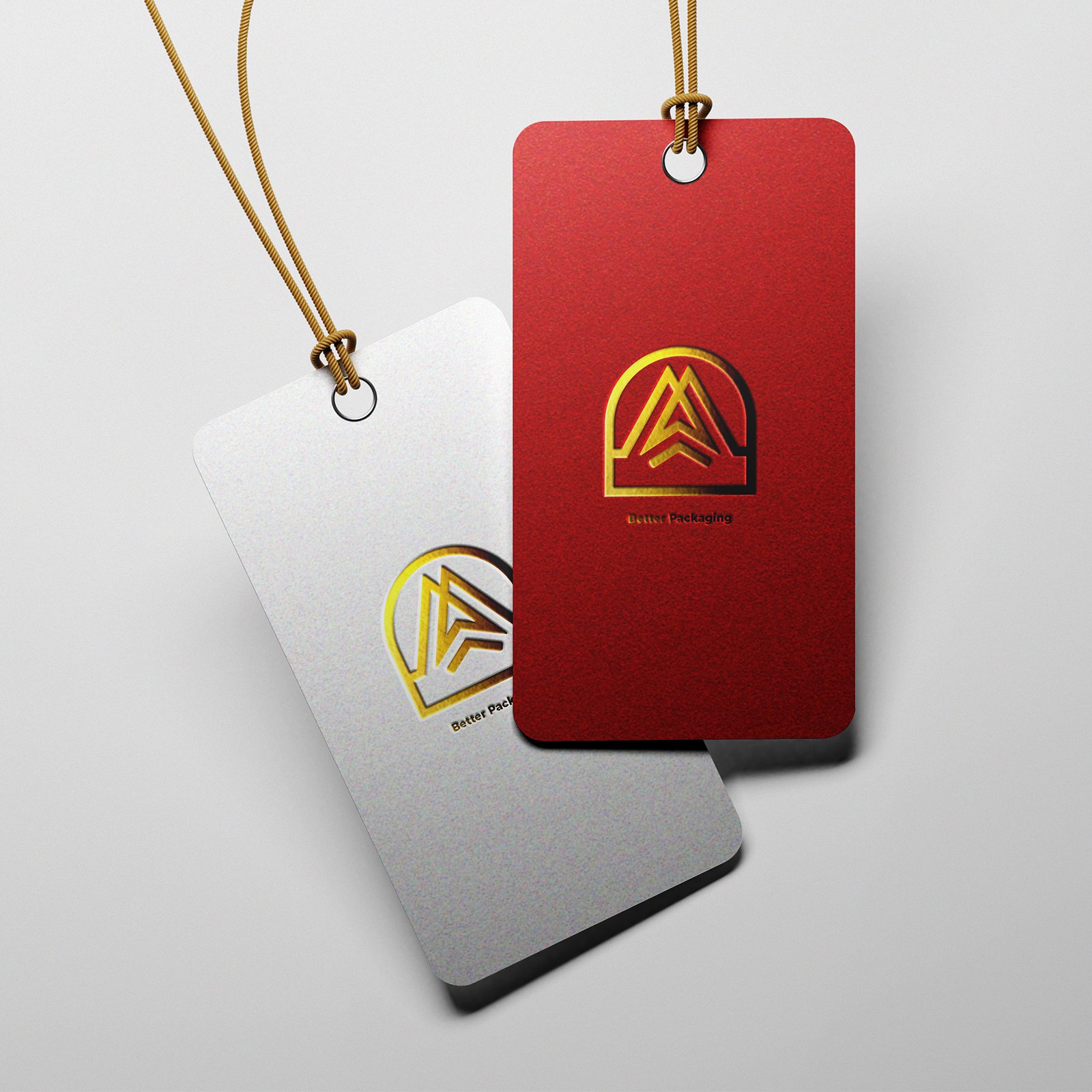 High Quality 400gsm Coated Paper Tag Custom Design Gold Foil Logo Hang Tag For T-Shirt/ Clothing/ Garment/ Jean/ Bags