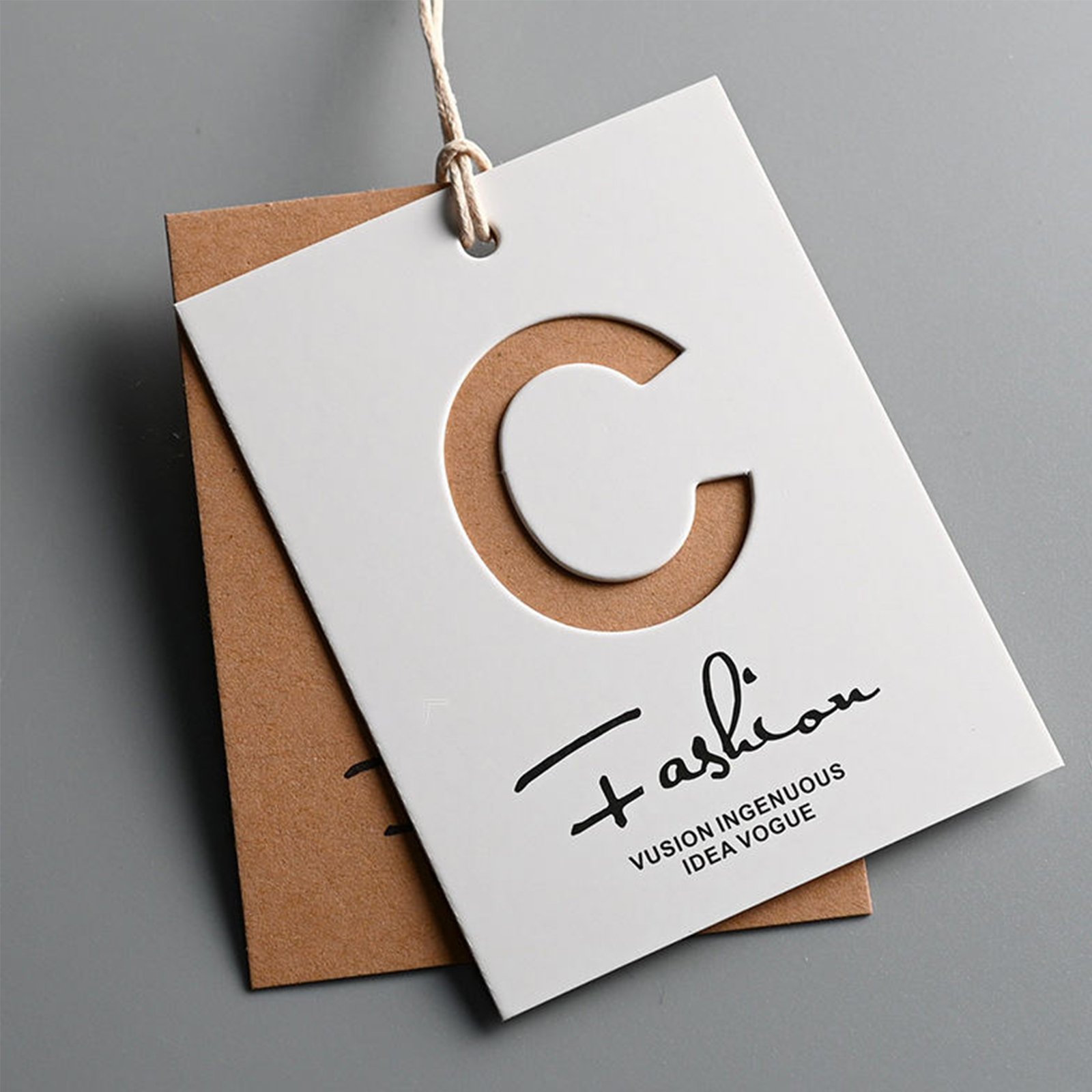 High Quality 400gsm Coated Paper Tag Custom Design Gold Foil Logo Hang Tag For T-Shirt/ Clothing/ Garment/ Jean/ Bags