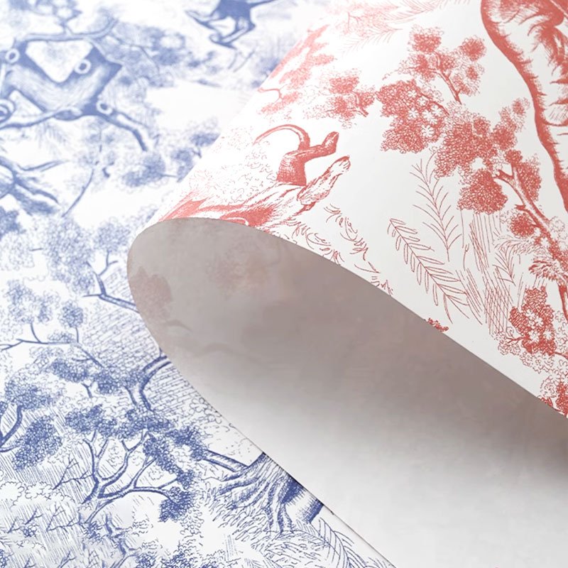 Newly designed luxury European retro printing art paper kraft paper flower gift high-grade wrapping paper