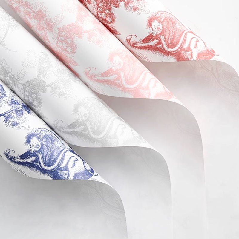 Newly designed luxury European retro printing art paper kraft paper flower gift high-grade wrapping paper