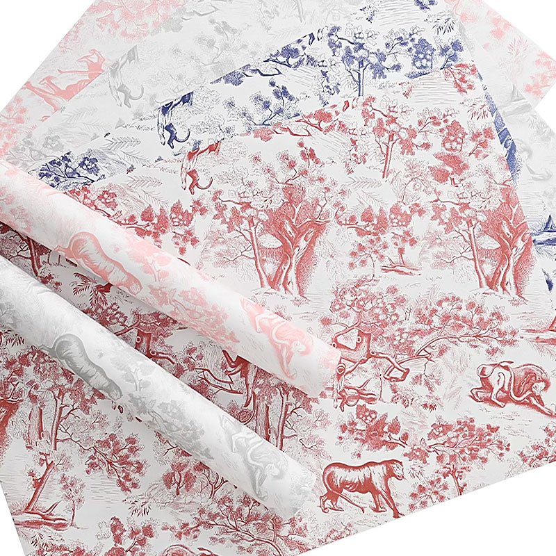 Newly designed luxury European retro printing art paper kraft paper flower gift high-grade wrapping paper