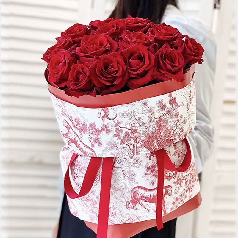 Newly designed luxury European retro printing art paper kraft paper flower gift high-grade wrapping paper