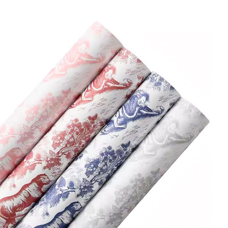 Newly designed luxury European retro printing art paper kraft paper flower gift high-grade wrapping paper