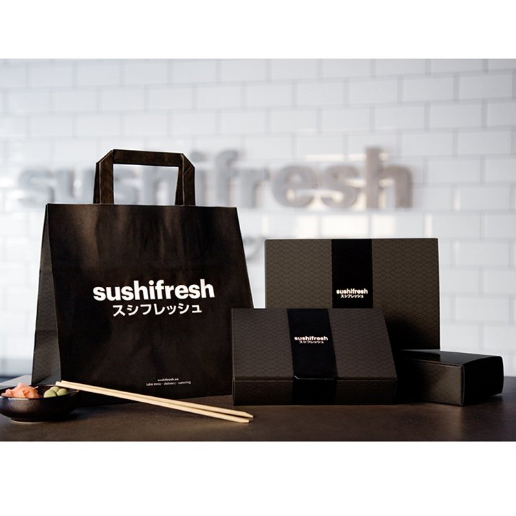 Customized Logo Printing Japanese Food Grade Paper Box Sushi Takeaway Box Disposable Take Out Sushi sashimi Packaging Boxes