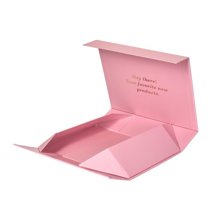 Wholesale Luxury Pink Custom Logo Magnetic Closure Folding Box Apparel Corrugated Mailer Box Shoes Clothes Gift Packaging Box