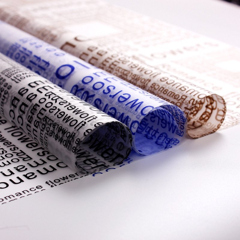 English newspaper matte paper OPP waterproof material color translucent flowers bouquet packaging paper