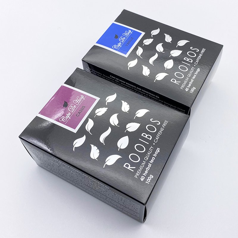 Directly Factory Silver Foil Logo Custom Full Color Tuck Folding Packaging Boxes Coated Paper Luxury Foldable Tea Paper Box