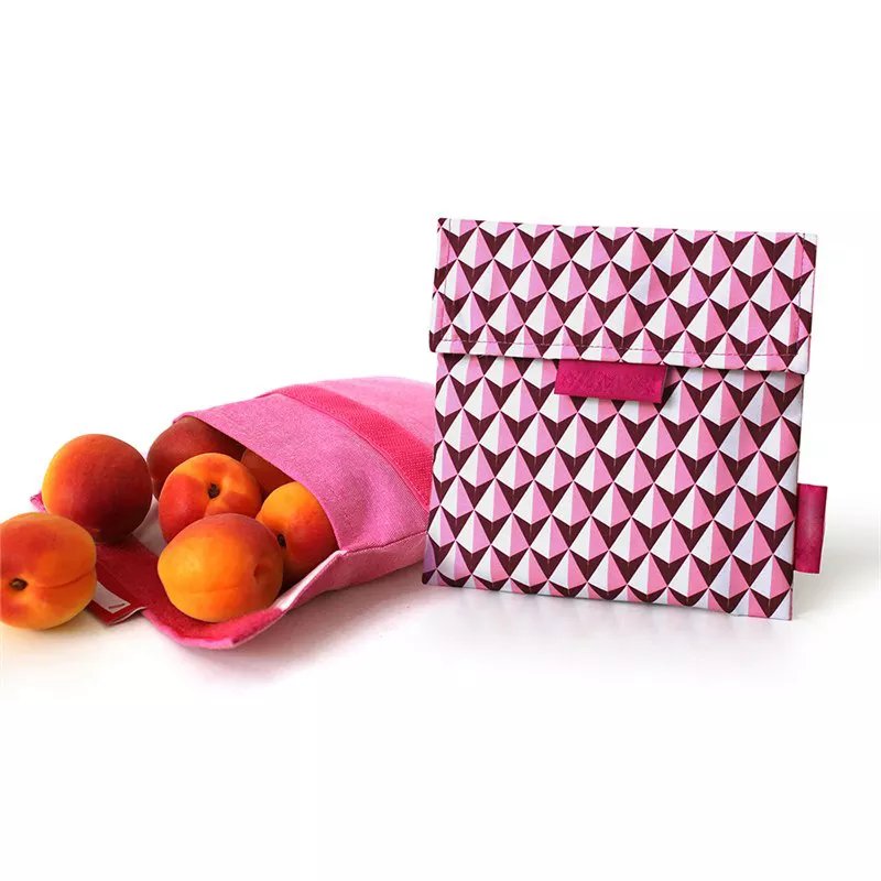 Custom Printed Washable Sandwich Snack Bag Reusable Food Packaging Bags