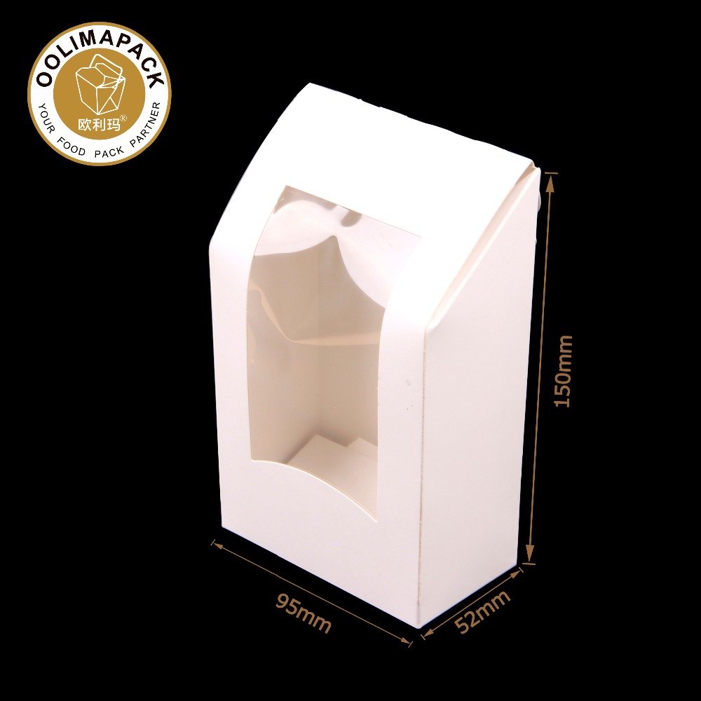 Triangle cake box,white bakery box with window,triangle sandwich box for packaging