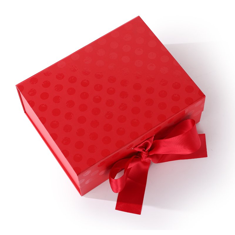 Custom Magnetic Closure Subscription Gift Box Flat Folding Paper Packaging magnetic gift box with ribbon