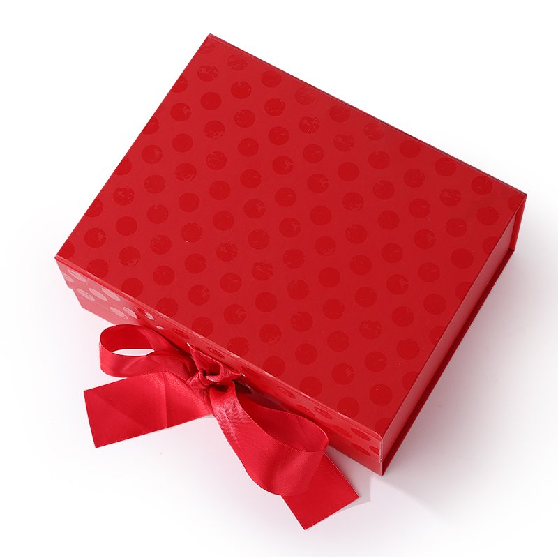 Custom Magnetic Closure Subscription Gift Box Flat Folding Paper Packaging magnetic gift box with ribbon