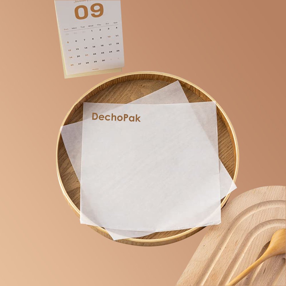 DechoPak Custom Design Printed Food Grade Kraft Greaseproof Paper Wrapping Paper For Packaging