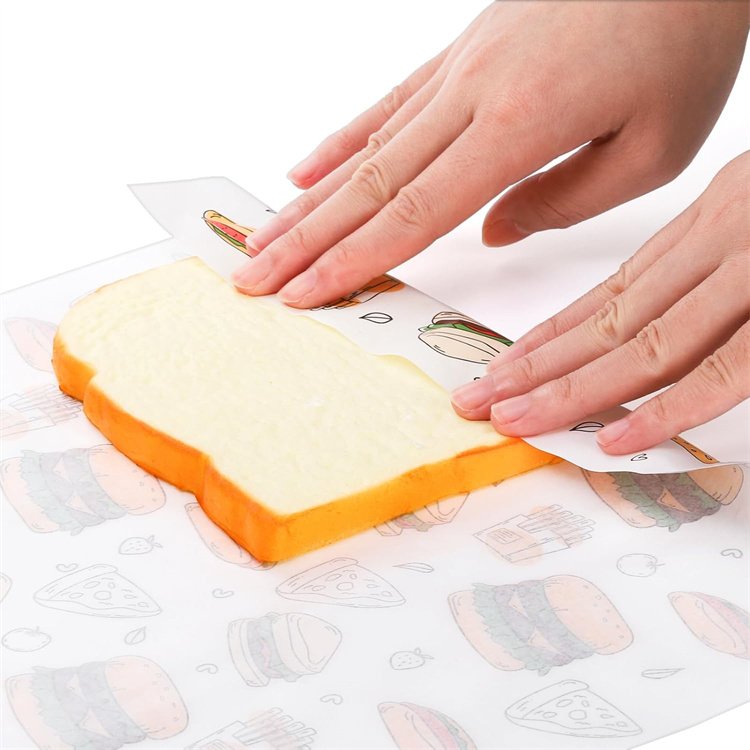 Custom Printed Food Wrapping Use Greaseproof Paper Baking Custom Burger Wrappers Paper