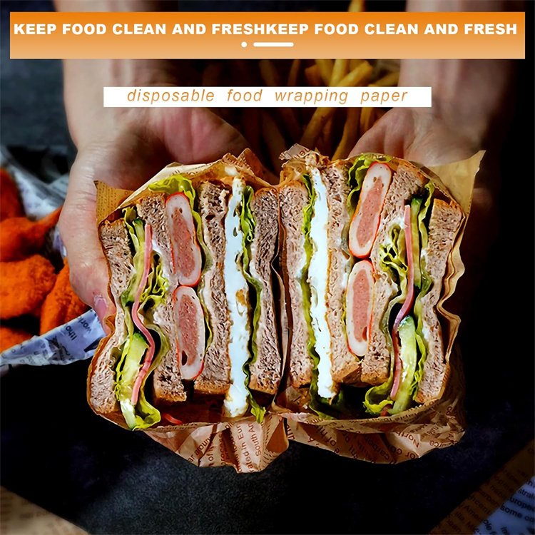 Custom Printed Food Wrapping Use Greaseproof Paper Baking Custom Burger Wrappers Paper