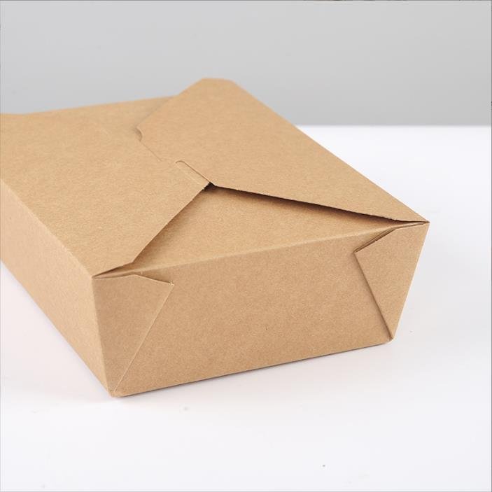 Eco Friendly Catering Packaging Platter Disposable Takeaway Kraft Paper Box With Dividers Lid
