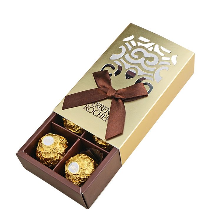 Wholesale Custom Design Ferrero Chocolate Gift Box Paper Boxes Printed Food Cake Box Cake Packaging Rectangle Coated Paper