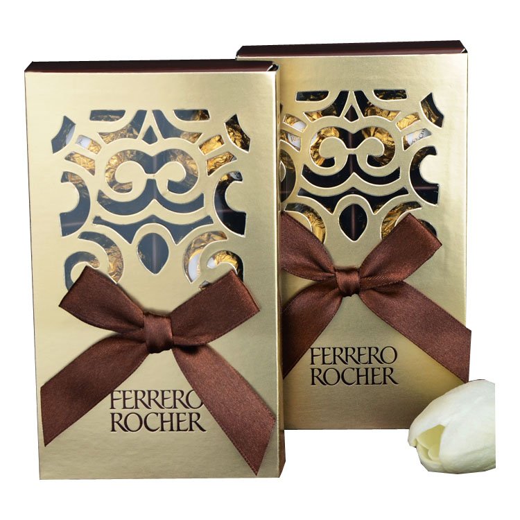 Wholesale Custom Design Ferrero Chocolate Gift Box Paper Boxes Printed Food Cake Box Cake Packaging Rectangle Coated Paper