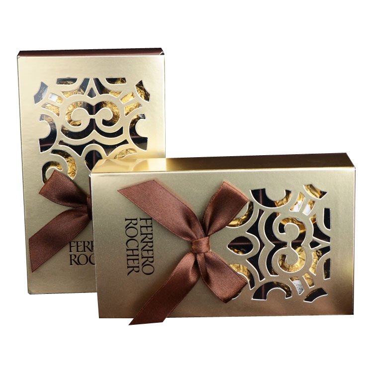 Wholesale Custom Design Ferrero Chocolate Gift Box Paper Boxes Printed Food Cake Box Cake Packaging Rectangle Coated Paper
