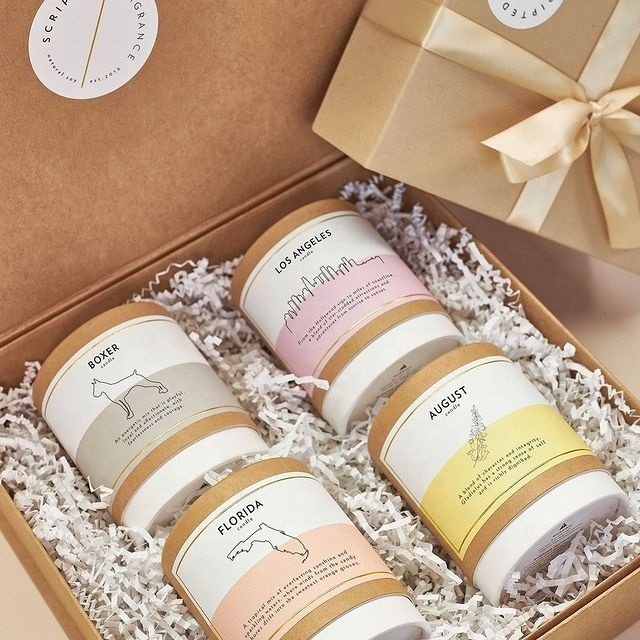 Custom Luxury Cardboard Paper Tube cylinder packaging for solid fragrance Candle Paper glass Jar Gift round Box