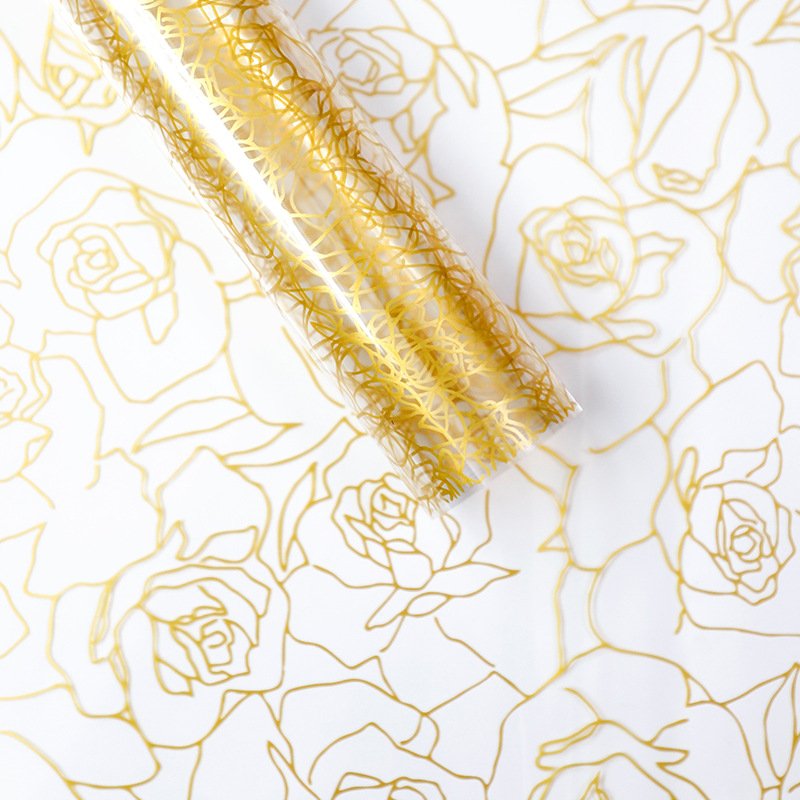Factory Direct Rose Pattern Flower Wrapping Paper Waterproof Floral Bouquet Paper Florist Packaging Paper for Wedding Gift DIY