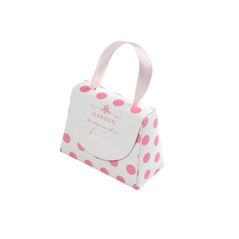 Small pink girl lipstick packaging box candy chocolate bag retro compact gift folding portable bag