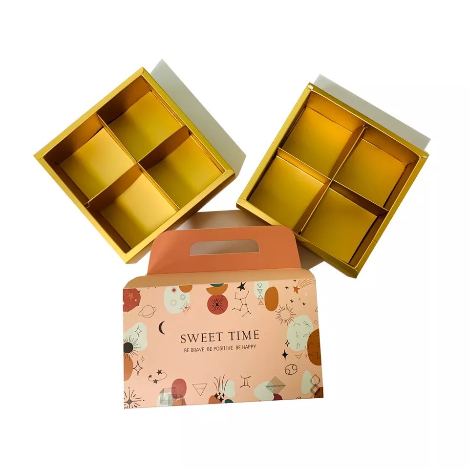 Design Portable Exquisite Colored Food Corrugated Cake Gift Boxes Hot Selling New Coated Paper Packing Box Custom Made Deyibao