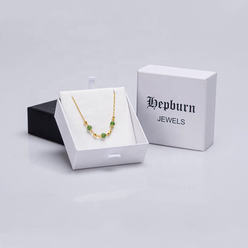 Recycled Cardboard Eco Custom Logo Wholesale Paper Empty Pull Out Sliding White Black Jewelry Box