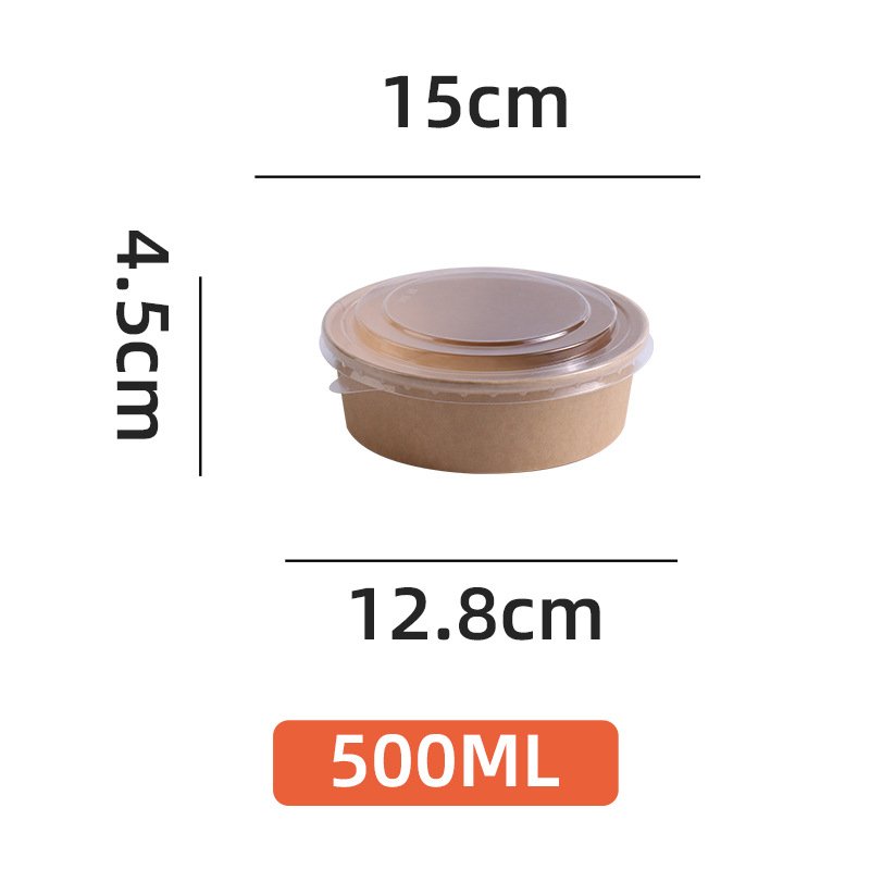 Custom Printing Food Packing Box Container Salad Bowls Kraft Paper Bowl