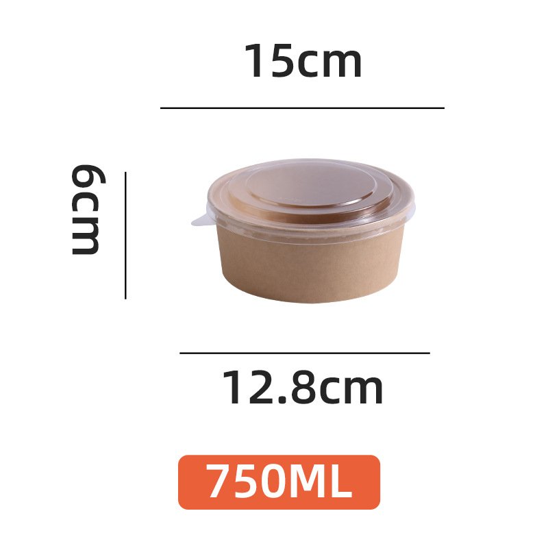 Custom Printing Food Packing Box Container Salad Bowls Kraft Paper Bowl