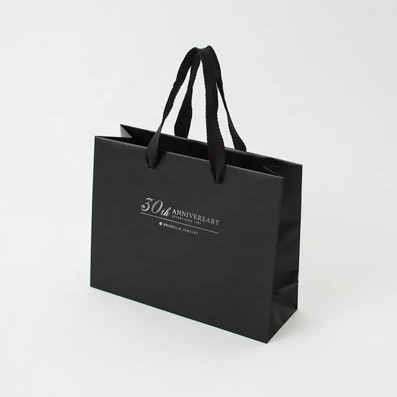 Manufacturers Custom Luxury Printed Brand Logo Black Pink Gift Clothes packaging Art paper Bags